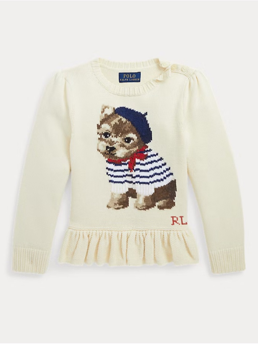 Polo Ralph Lauren Cream Puppy Sweater